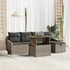 Image de vidaXL Ensemble de canapé de jardin avec coussin 6 pcs Gris polyrotin