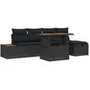 Image de vidaXL Ensemble de canapé de jardin avec coussin 6 pcs Noir polyrotin