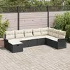 Image de vidaXL Ensemble de canapé de jardin avec coussin 8 pcs Noir Poly rotin
