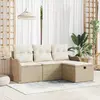 Image de vidaXL Ensemble de canapé de jardin avec coussin 4 pcs Poly rotin