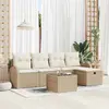 Image de vidaXL Ensemble de canapé de jardin 6 pcs Beige Poly rotin