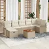 Image de vidaXL Ensemble de canapé de jardin 8 pcs Beige Poly rotin