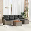 Image de vidaXL Ensemble de canapé de jardin avec coussin 6 pcs Gris Poly rotin