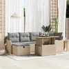 Image de vidaXL Ensemble de canapé de jardin 7 pcs Beige Poly rotin
