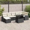 Image de vidaXL Ensemble de canapé de jardin avec coussin 8 pcs Noir Poly rotin