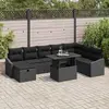 Image de vidaXL Ensemble de canapé de jardin 9 pcs Noir polyrotin