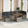 Image de vidaXL Ensemble de canapé de jardin 8 pcs Gris polyrotin