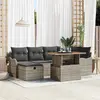 Image de vidaXL Ensemble de canapé de jardin 7 pcs Gris polyrotin