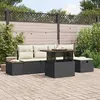 Image de vidaXL Ensemble de canapé de jardin 6 pcs Noir polyrotin