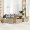 Image de vidaXL Ensemble de canapé de jardin 6 pcs Beige polyrotin