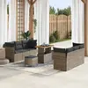 Image de vidaXL Ensemble de canapé de jardin 9 pcs Gris polyrotin