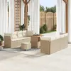 Image de vidaXL Ensemble de canapé de jardin 11 pcs Beige polyrotin