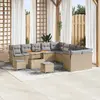 Image de vidaXL Ensemble de canapé de jardin 13 pc Beige polyrotin