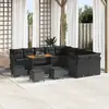 Image de vidaXL Ensemble de canapé de jardin 14 pcs Noir polyrotin