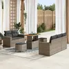 Image de vidaXL Ensemble de canapé de jardin avec coussin 8 pcs Gris polyrotin