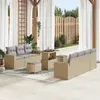 Image de vidaXL Ensemble de canapé de jardin 10 pcs Beige polyrotin
