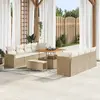 Image de vidaXL Ensemble de canapé de jardin 11 pcs Beige polyrotin