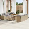 Image de vidaXL Ensemble de canapé de jardin 11 pcs Beige polyrotin