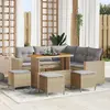 Image de vidaXL Ensemble de canapé de jardin 9 pc Beige polyrotin