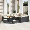 Image de vidaXL Ensemble de canapé de jardin 12 pcs Noir polyrotin
