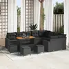 Image de vidaXL Ensemble de canapé de jardin 13 pcs Noir polyrotin