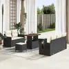 Image de vidaXL Ensemble de canapé de jardin avec coussin 8 pcs Noir polyrotin