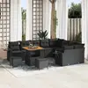 Image de vidaXL Ensemble de canapé de jardin 12 pcs Noir polyrotin