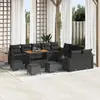 Image de vidaXL Ensemble de canapé de jardin 14 pcs Noir polyrotin