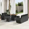 Image de vidaXL Ensemble de canapé de jardin 8 pcs Noir polyrotin