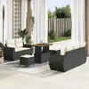 Image de vidaXL Ensemble de canapé de jardin 8 pcs Noir polyrotin