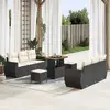 Image de vidaXL Ensemble de canapé de jardin avec coussin 9 pcs Noir polyrotin