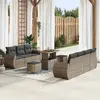 Image de vidaXL Ensemble de canapé de jardin avec coussin 10 pcs Gris polyrotin