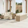 Image de vidaXL Ensemble de canapé de jardin 11 pcs Beige polyrotin