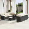 Image de vidaXL Ensemble de canapé de jardin avec coussin 11 pcs Noir polyrotin