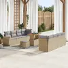 Image de vidaXL Ensemble de canapé de jardin 11 pcs Beige polyrotin