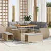 Image de vidaXL Ensemble de canapé de jardin 8 pc Beige polyrotin