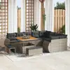 Image de vidaXL Ensemble de canapé de jardin 12 pcs Gris polyrotin