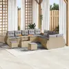 Image de vidaXL Ensemble de canapé de jardin 13 pc Beige polyrotin