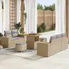 Image de vidaXL Ensemble de canapé de jardin 8 pcs Beige polyrotin