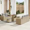 Image de vidaXL Ensemble de canapé de jardin 8 pcs Beige polyrotin