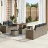 Image de vidaXL Ensemble de canapé de jardin 8 pcs Gris polyrotin