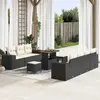 Image de vidaXL Ensemble de canapé de jardin 10 pcs Noir polyrotin
