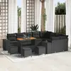 Image de vidaXL Ensemble de canapé de jardin avec coussin 13 pcs Noir polyrotin