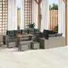 Image de vidaXL Ensemble de canapé de jardin avec coussin 14 pcs Gris polyrotin