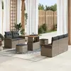 Image de vidaXL Ensemble de canapé de jardin avec coussin 8 pcs Gris polyrotin