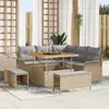 Image de vidaXL Ensemble de canapé de jardin 8 pc Beige polyrotin