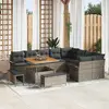 Image de vidaXL Ensemble de canapé de jardin avec coussin 12 pcs Gris polyrotin