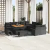 Image de vidaXL Ensemble de canapé de jardin avec coussin 13 pcs Noir polyrotin