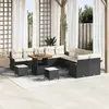 Image de vidaXL Ensemble de canapé de jardin avec coussin 13 pcs Noir polyrotin