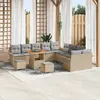Image de vidaXL Ensemble de canapé de jardin 13 pcs Beige polyrotin